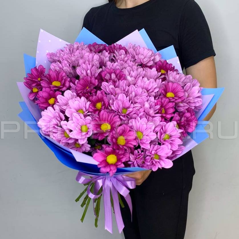 Monobucket of 15 chrysanthemums in a package #H6846 Flowers delivery Vladivostok