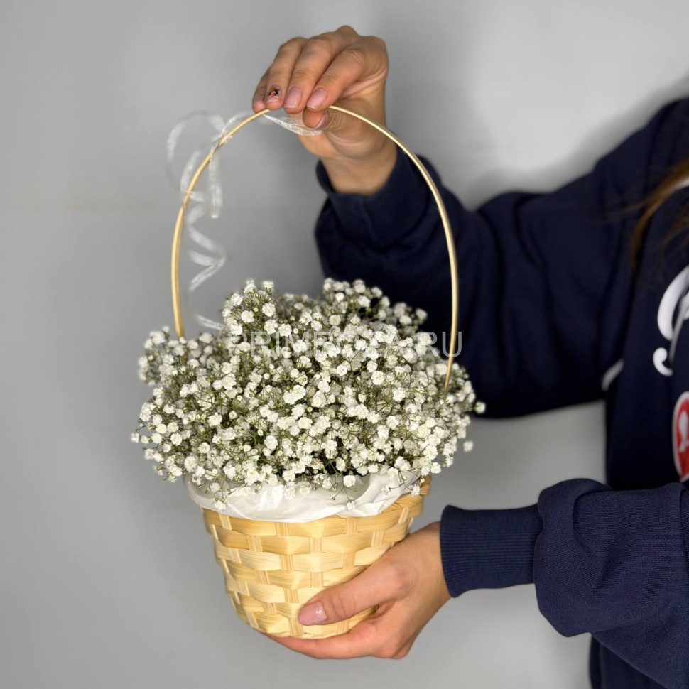 Composition in a box of stabilized gypsophila #M8547 Flowers delivery Vladivostok