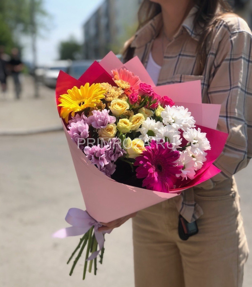 Assorted bouquet with gerberas #A6634 Flowers delivery Vladivostok
