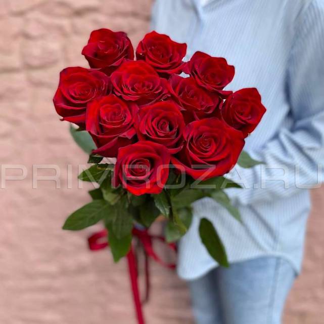 BOUQUET OF 11 TALL RED ROSES #R01063