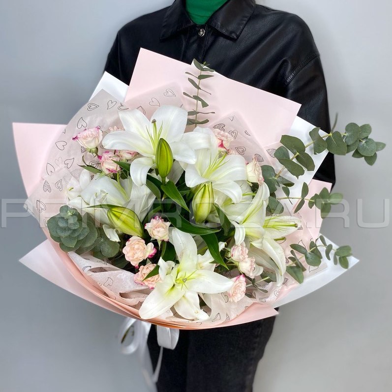 Prefabricated bouquet with lilies #A9515 Flowers delivery Vladivostok