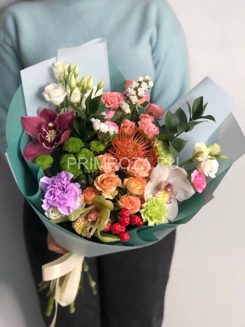 Экзотический букет с нутаном и орхидеей #В15821