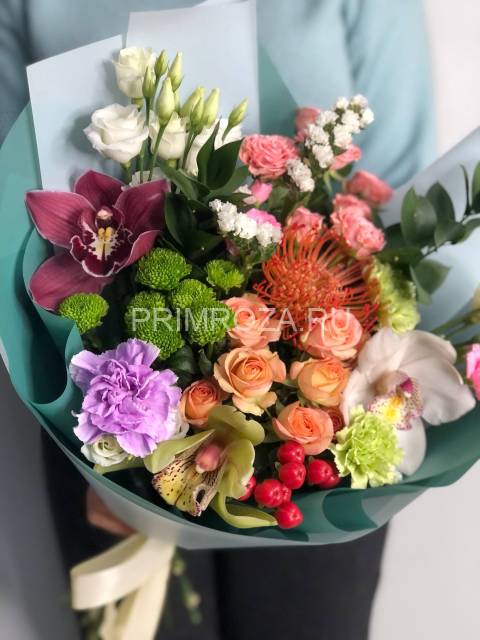 Экзотический букет с нутаном и орхидеей #В15821