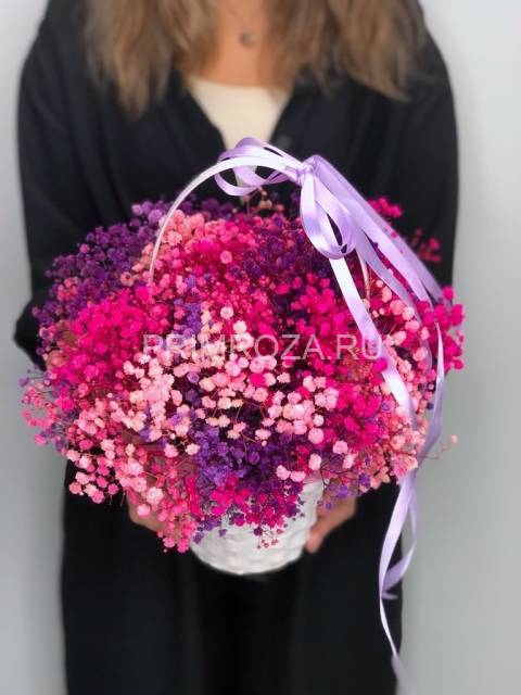 Prefabricated bouquet of stabilized gypsophila #B5355