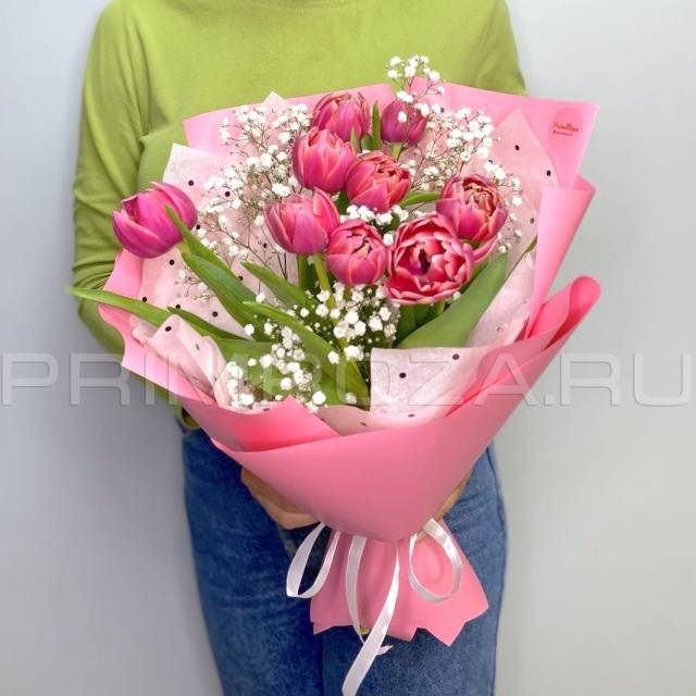 Bouquet of peony-shaped tulips #T8587