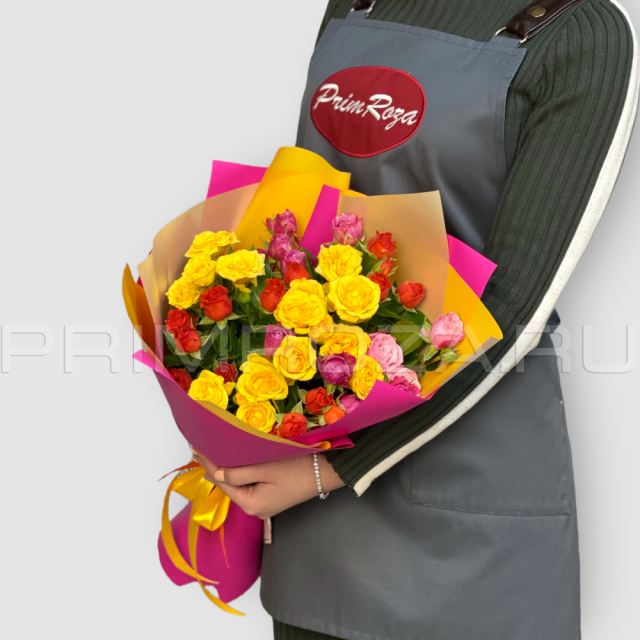 A bright mix of bush roses