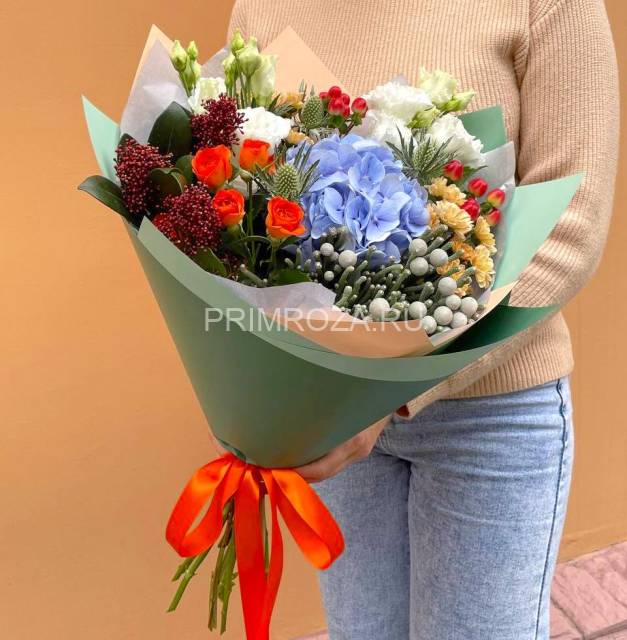 Prefabricated bouquet with hydrangea #A59229