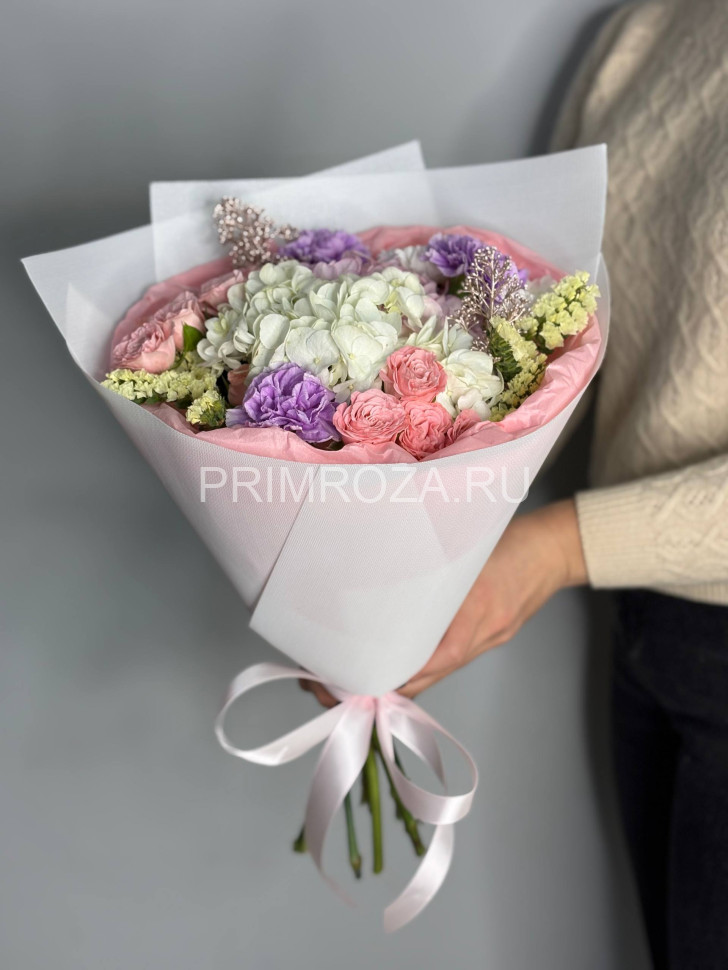 Сборный букет с гортензией #В15815 Flowers delivery Vladivostok