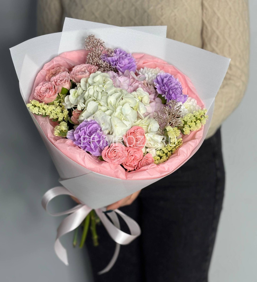 Сборный букет с гортензией #В15815 Flowers delivery Vladivostok