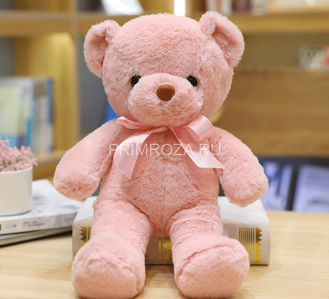 Мишутка с бантом нежно-розовый (35см)   Flowers delivery Vladivostok