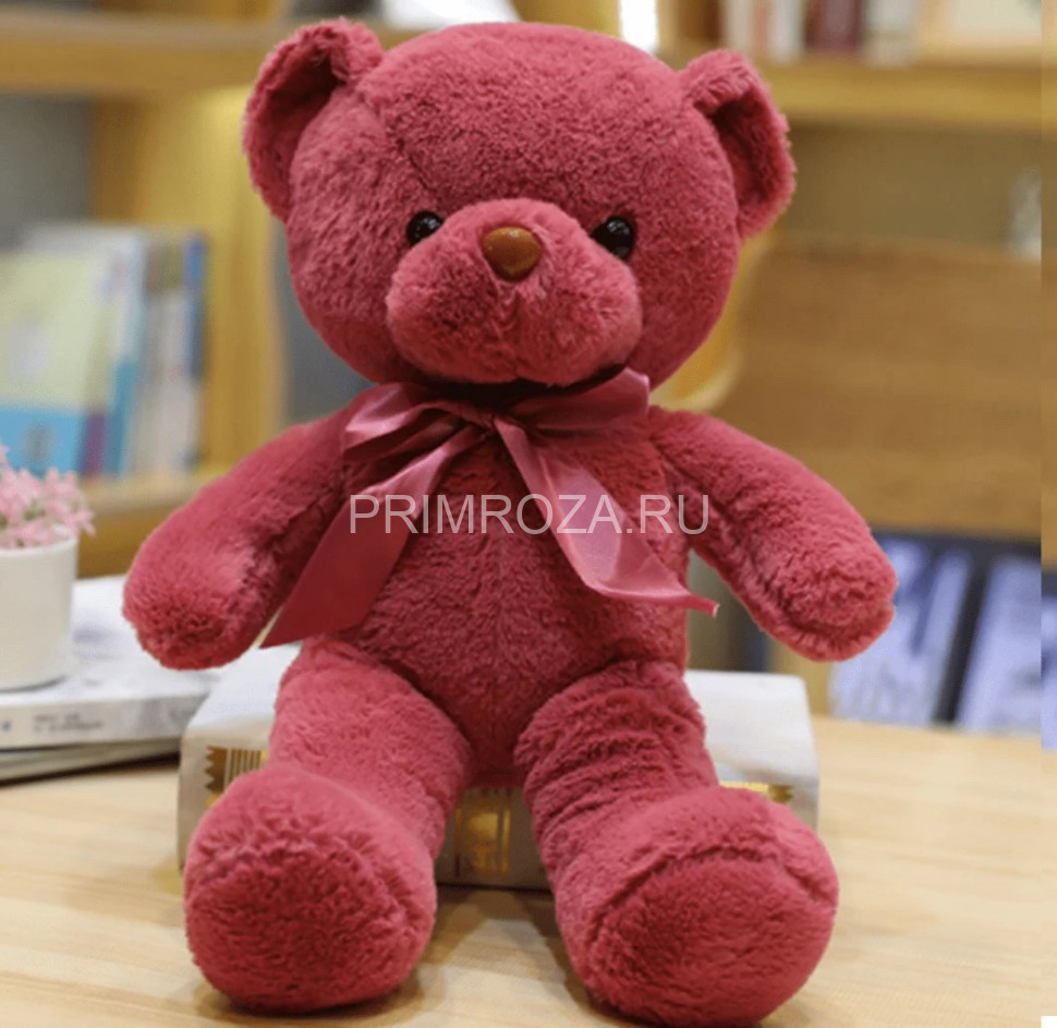 Мишутка с бантом малиновый (35см)   Flowers delivery Vladivostok