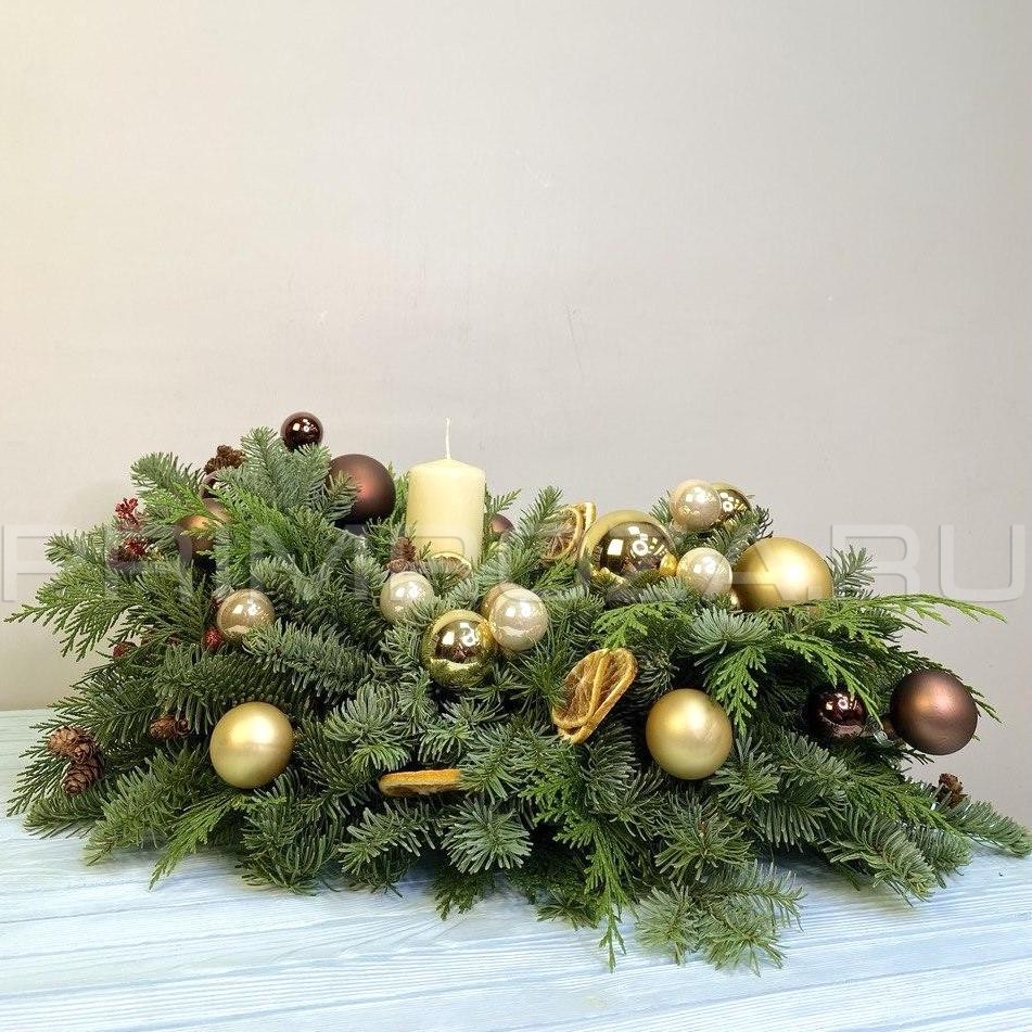 New Year's composition on the table #NY7845 Flowers delivery Vladivostok