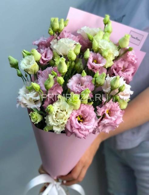 Монобукет из 9 розовых эустом