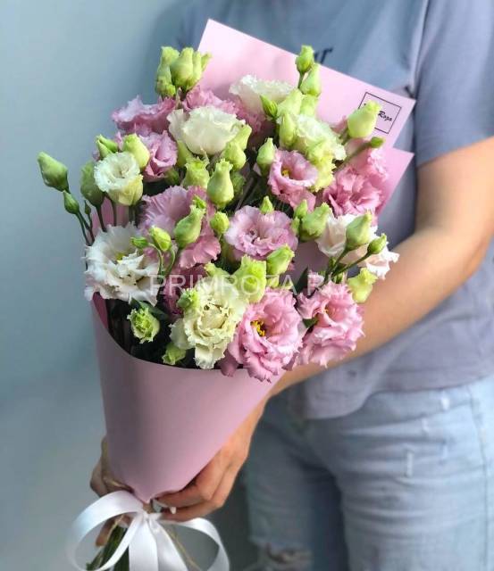 Монобукет из 9 розовых эустом
