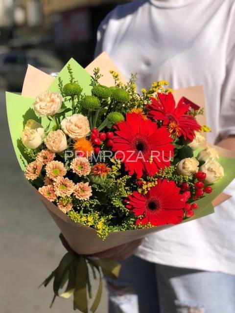 Букет с красными герберами #DM018