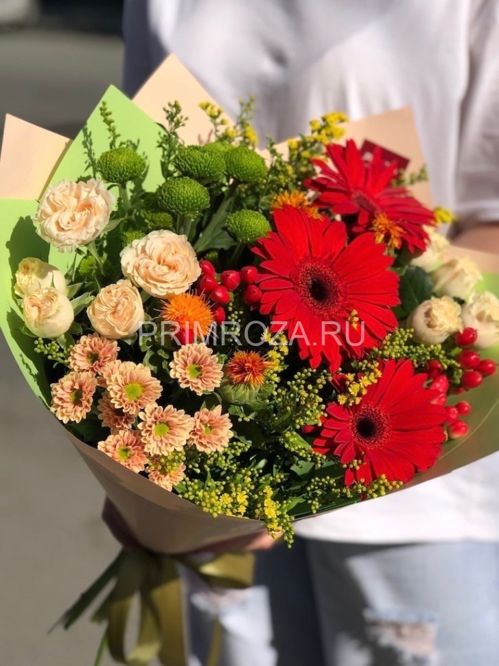 Букет с красными герберами #DM018 Flowers delivery Vladivostok