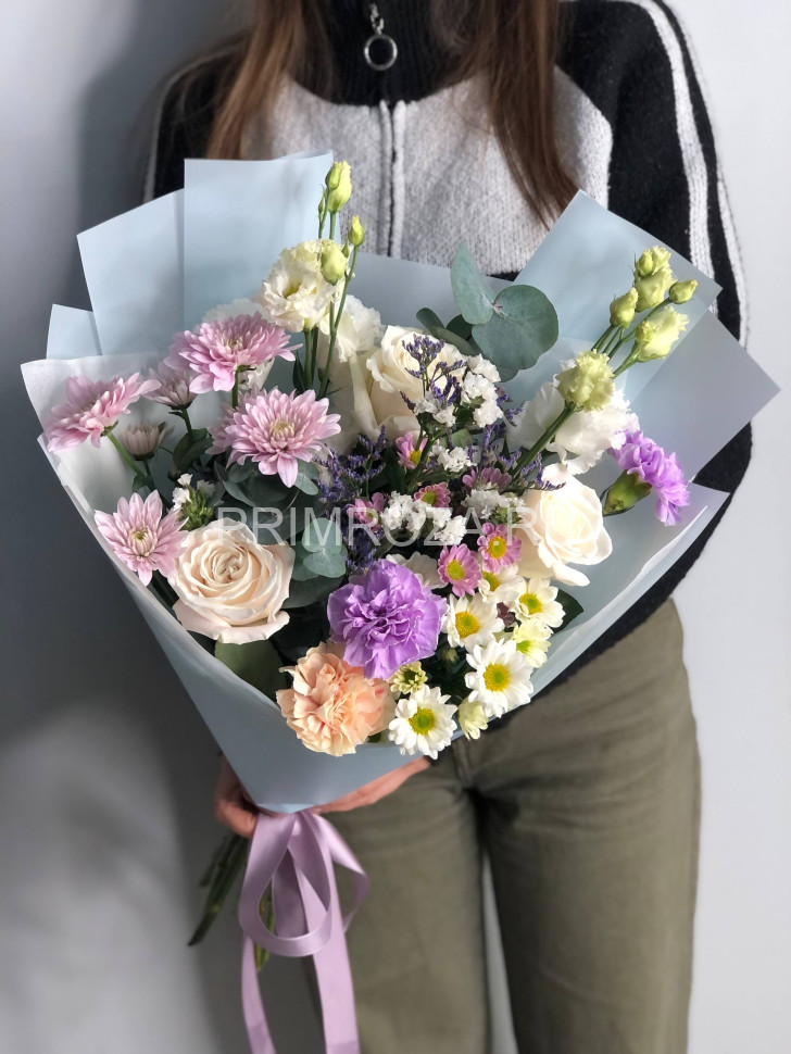 Сборный букет с пионовидной розой #В1581 Flowers delivery Vladivostok
