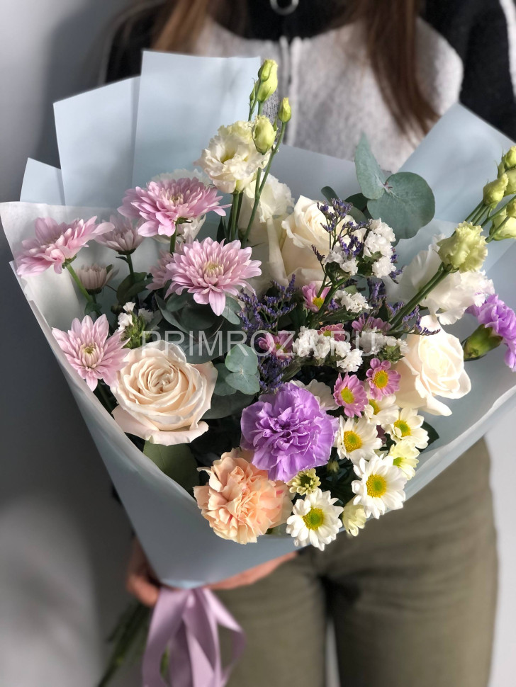 Сборный букет с пионовидной розой #В1581 Flowers delivery Vladivostok