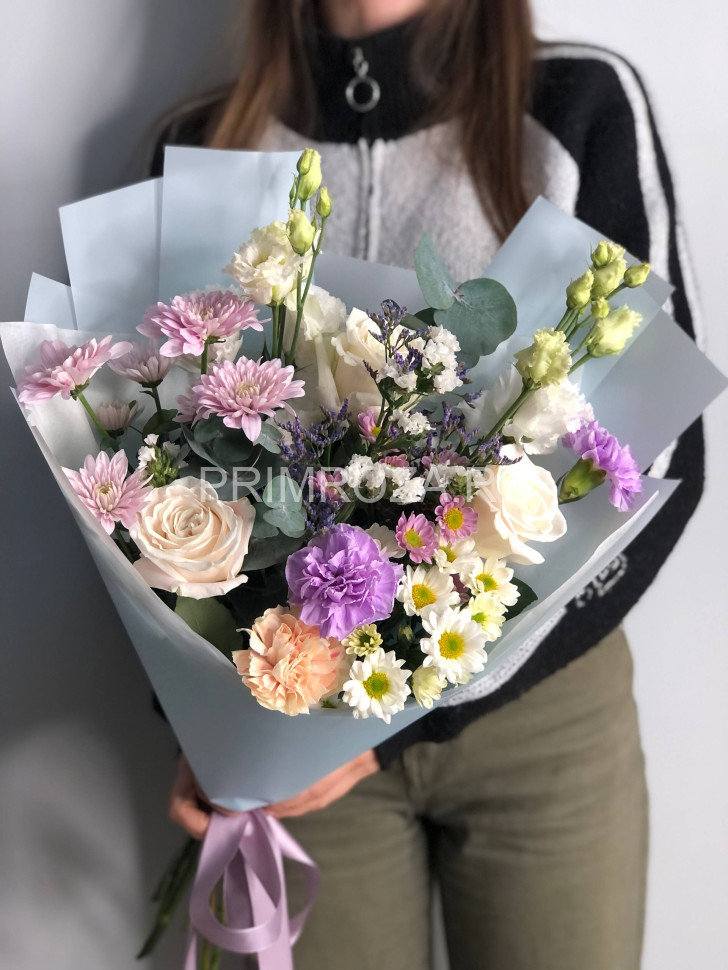 Сборный букет с пионовидной розой #В1581 Flowers delivery Vladivostok