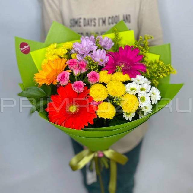 Prefabricated bouquet with gerberas #A53443