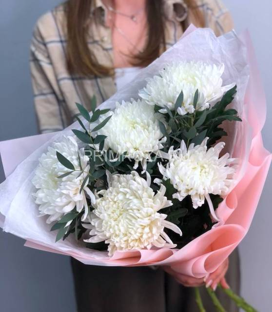 Букет из одноголовых хризантем 