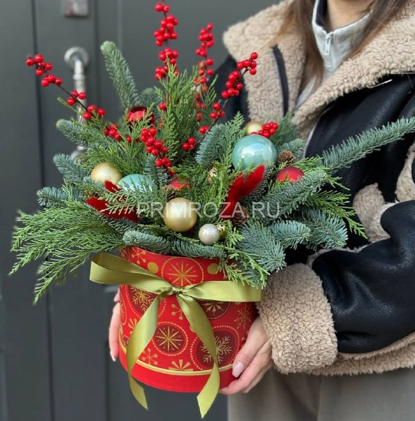 Новогодняя композиция #NY098 Flowers delivery Vladivostok