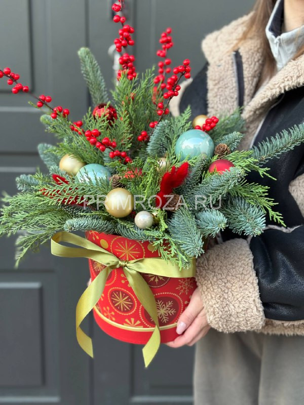 Новогодняя композиция #NY098 Flowers delivery Vladivostok