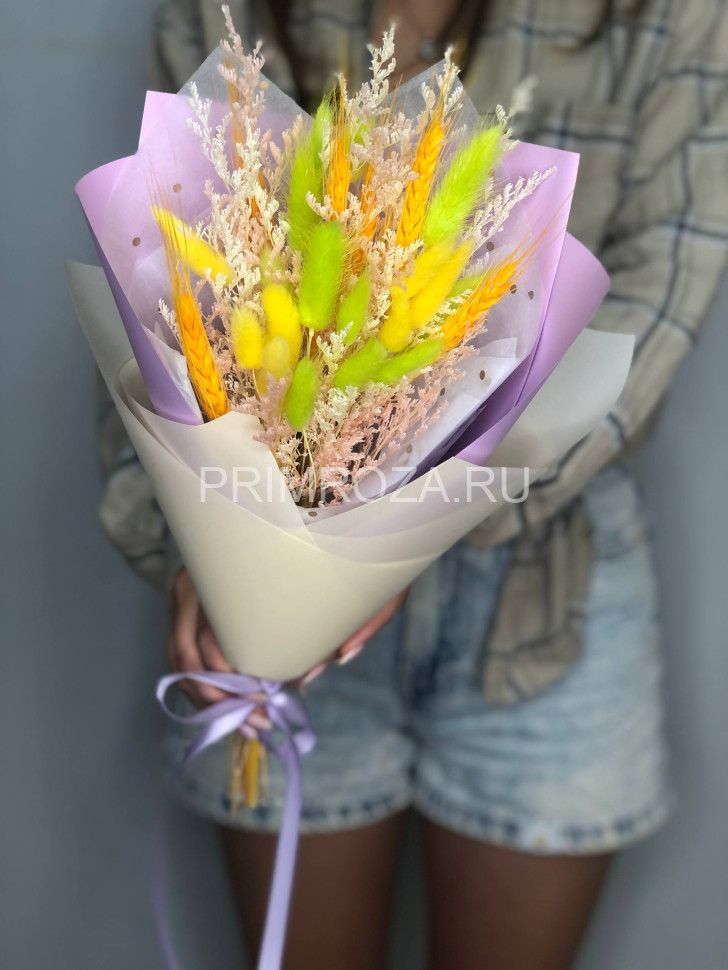 Солнечный букет из сухоцветов #6766 Flowers delivery Vladivostok
