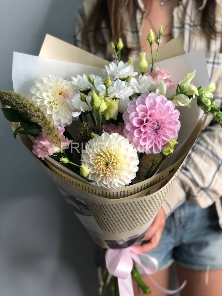 Букет с георгинами #А1112 Flowers delivery Vladivostok