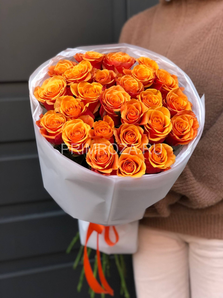 Букет из 25 огненных роз #DM008 Flowers delivery Vladivostok