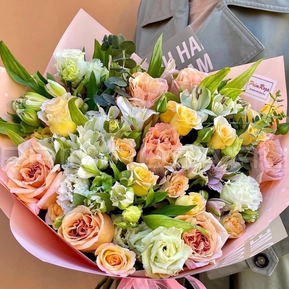 Composite bouquet with peony rose #A2566 Flowers delivery Vladivostok