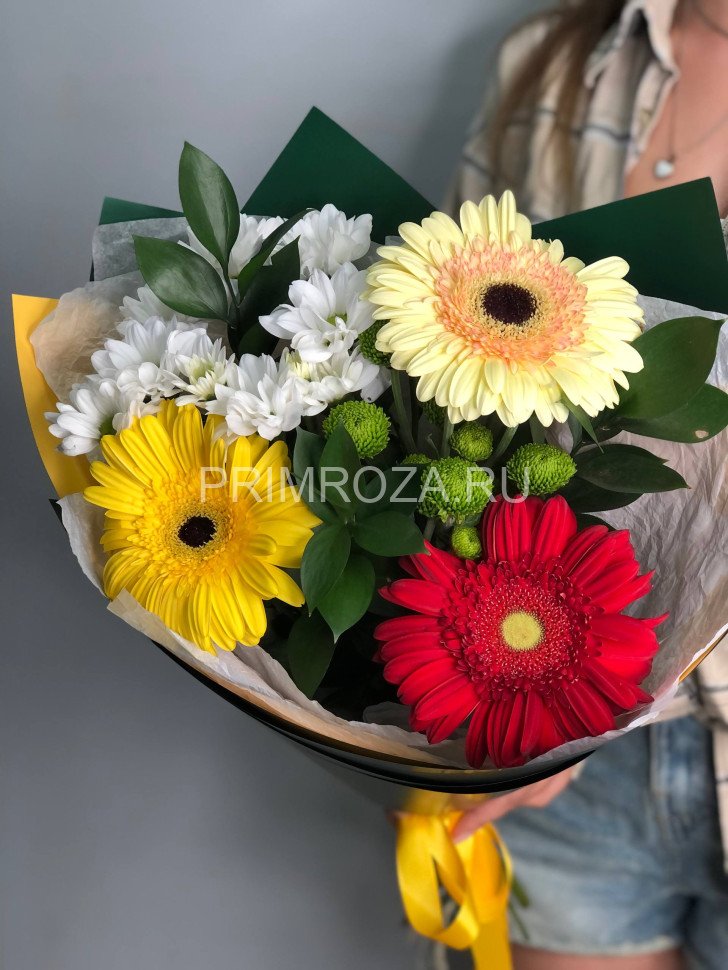 Сборный букет с герберами #А6222 Flowers delivery Vladivostok