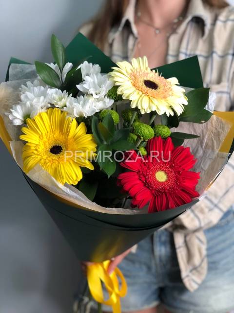 Сборный букет с герберами #А6222