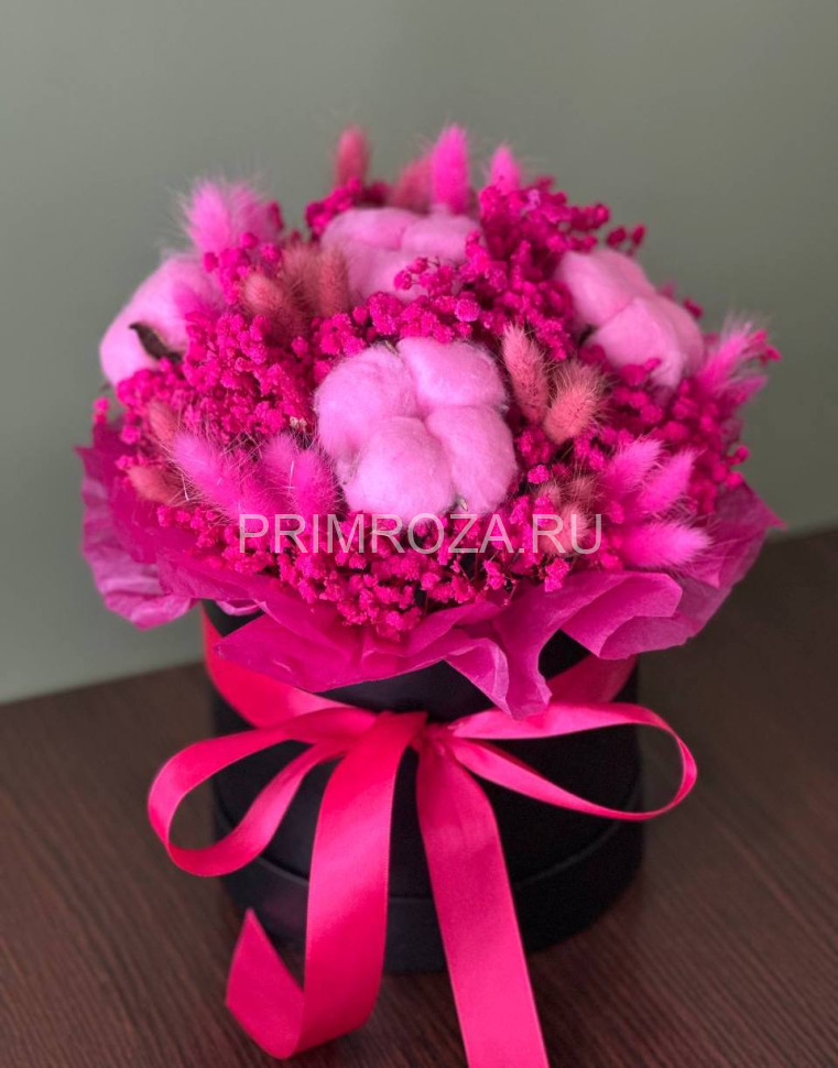 Сборный букет из сухоцветов в тубусе #S0151 Flowers delivery Vladivostok