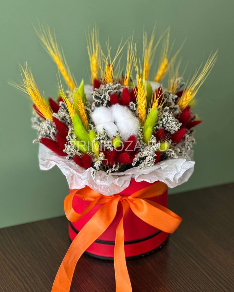 Сборный букет из сухоцветов в тубусе#S0152 Flowers delivery Vladivostok