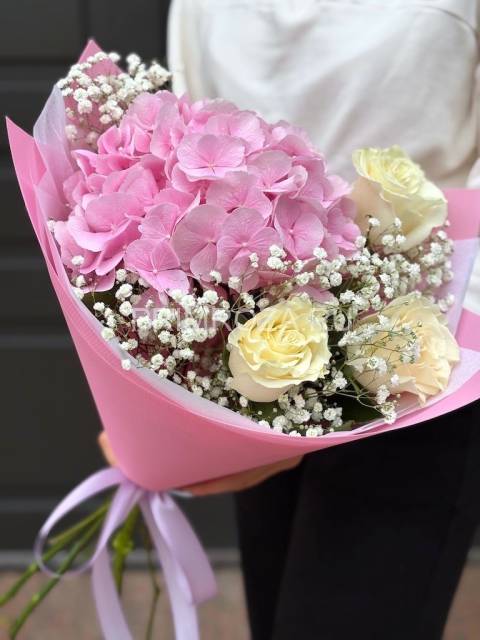 Bouquet with pink rose #6777