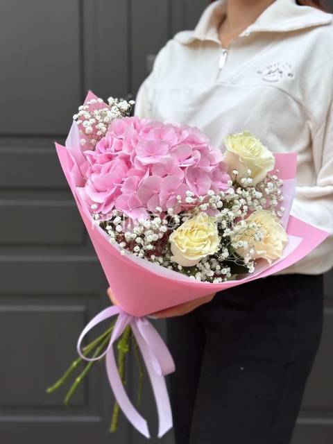 Bouquet with pink rose #6777