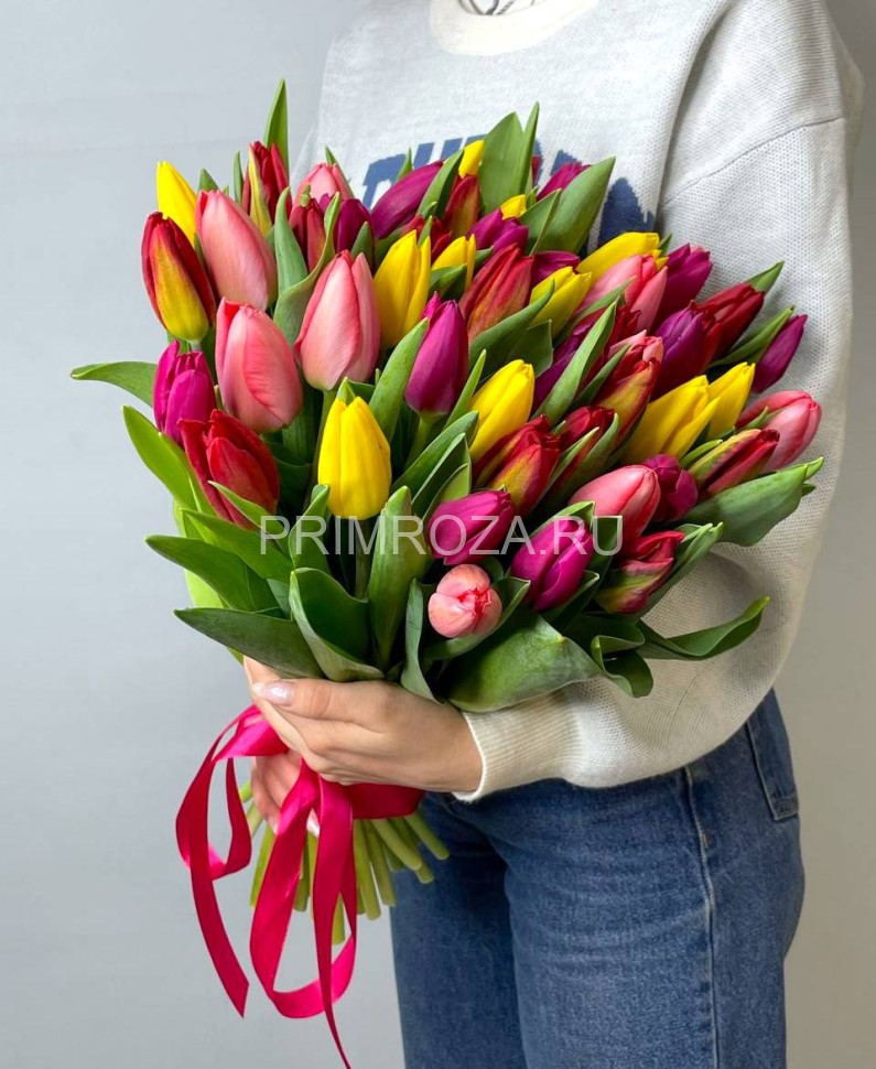 #M03 Тюльпаны микс (51 шт) Flowers delivery Vladivostok