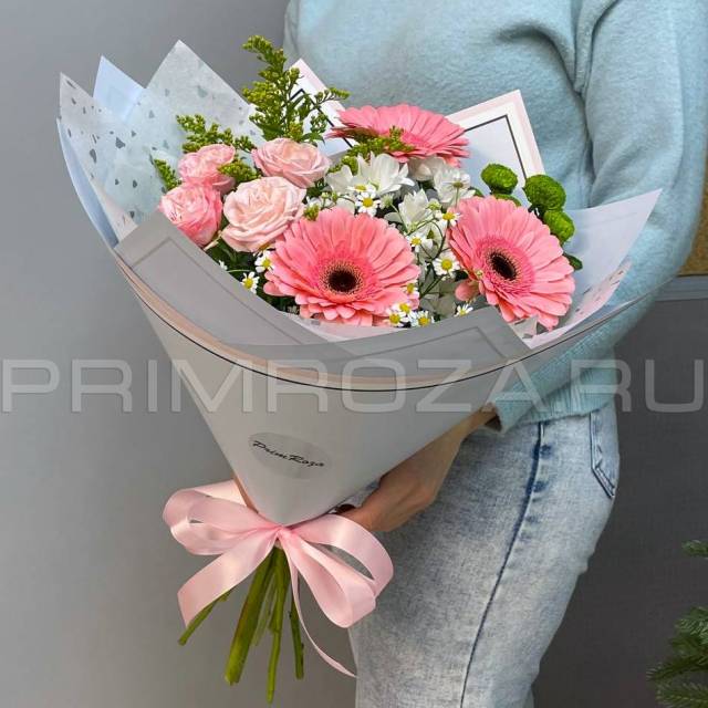 Prefabricated bouquet with gerberas #A5479