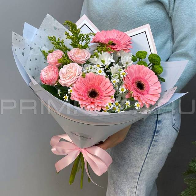 Prefabricated bouquet with gerberas #A5479