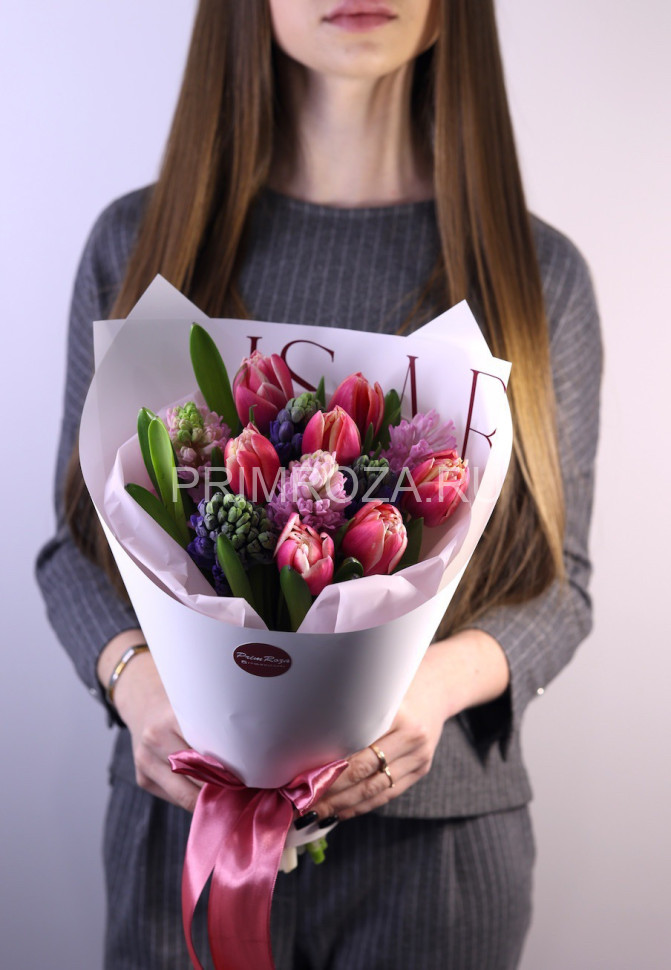 #M06 Ассорти из тюльпанов и гиацинтов  Flowers delivery Vladivostok