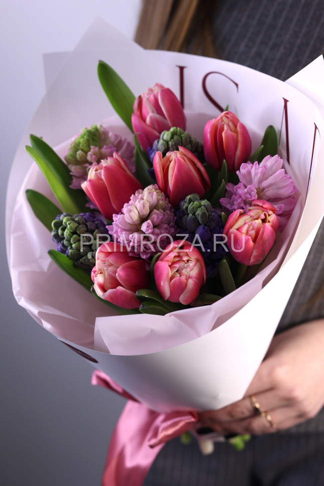 #M06 Ассорти из тюльпанов и гиацинтов  Flowers delivery Vladivostok