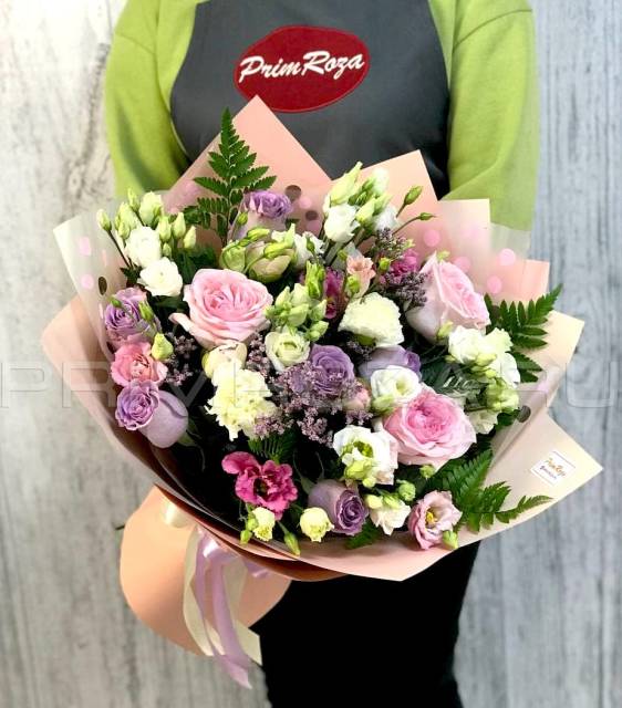 Prefabricated bouquet of peony rose #A9856