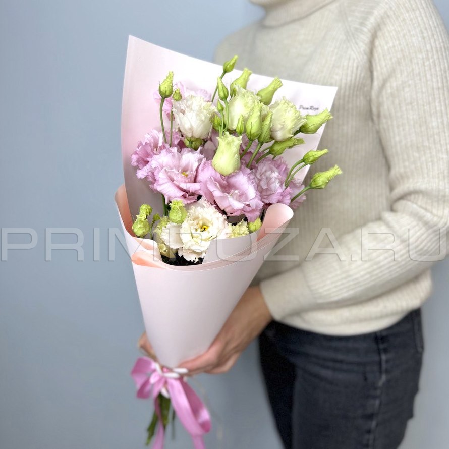 Monobucket of 5 pink eustomes Flowers delivery Vladivostok