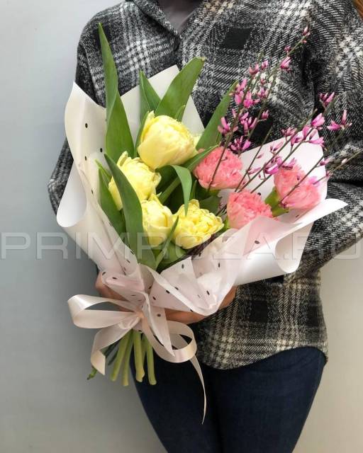 Compliment bouquet with tulips #A75231