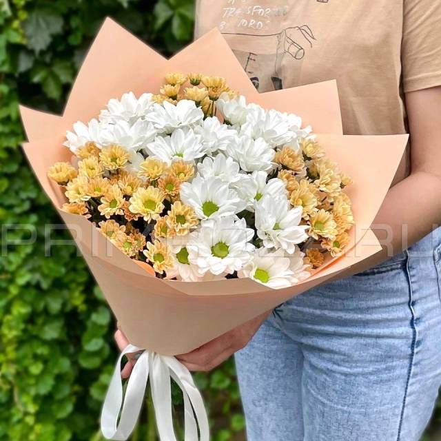 Bouquet of chrysanthemums and santini #H043
