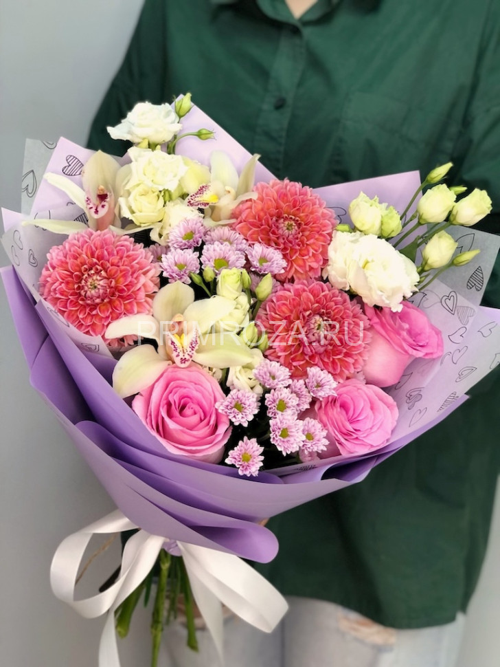 Букет-ассорти с георгинами #6673 Flowers delivery Vladivostok