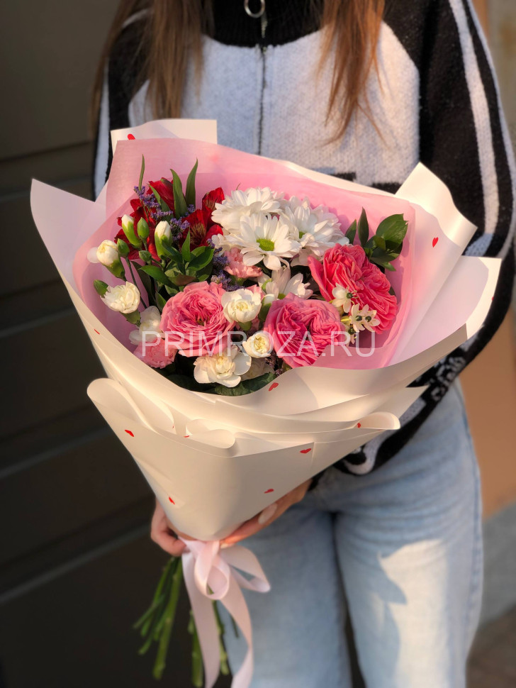 Сборный букет с пионовидной розой #A0024 Flowers delivery Vladivostok