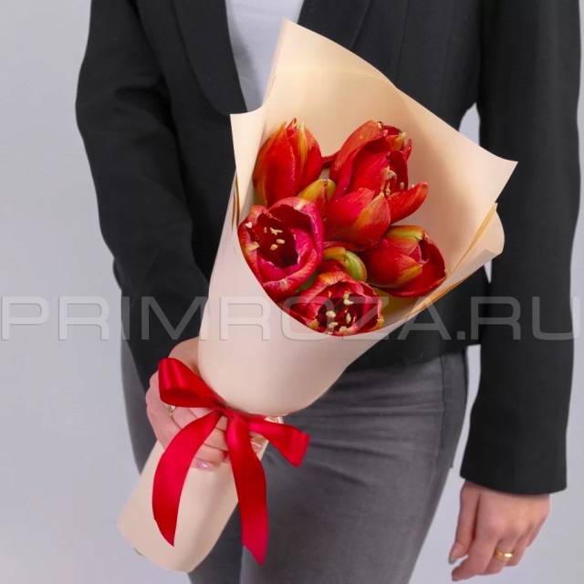 Monobucket of 3 red amaryllis