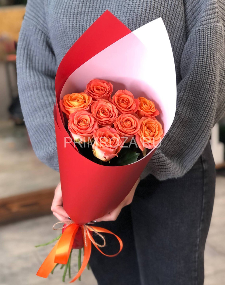 Букет из 9  Российских роз #R0151 Flowers delivery Vladivostok
